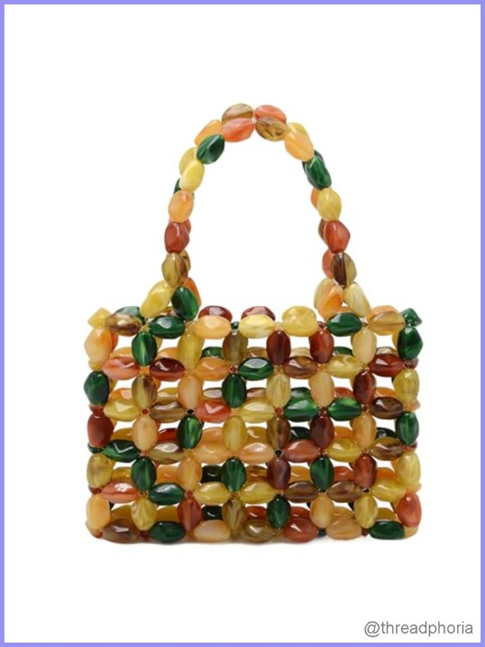 Miuco Acrylic Beaded Handbag Top-Handle Clutch for Wedding Party Evening